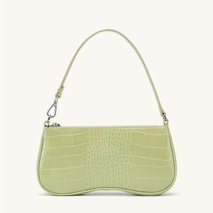JW Pei Eva Shoulder Handbag in Sage Green Croc